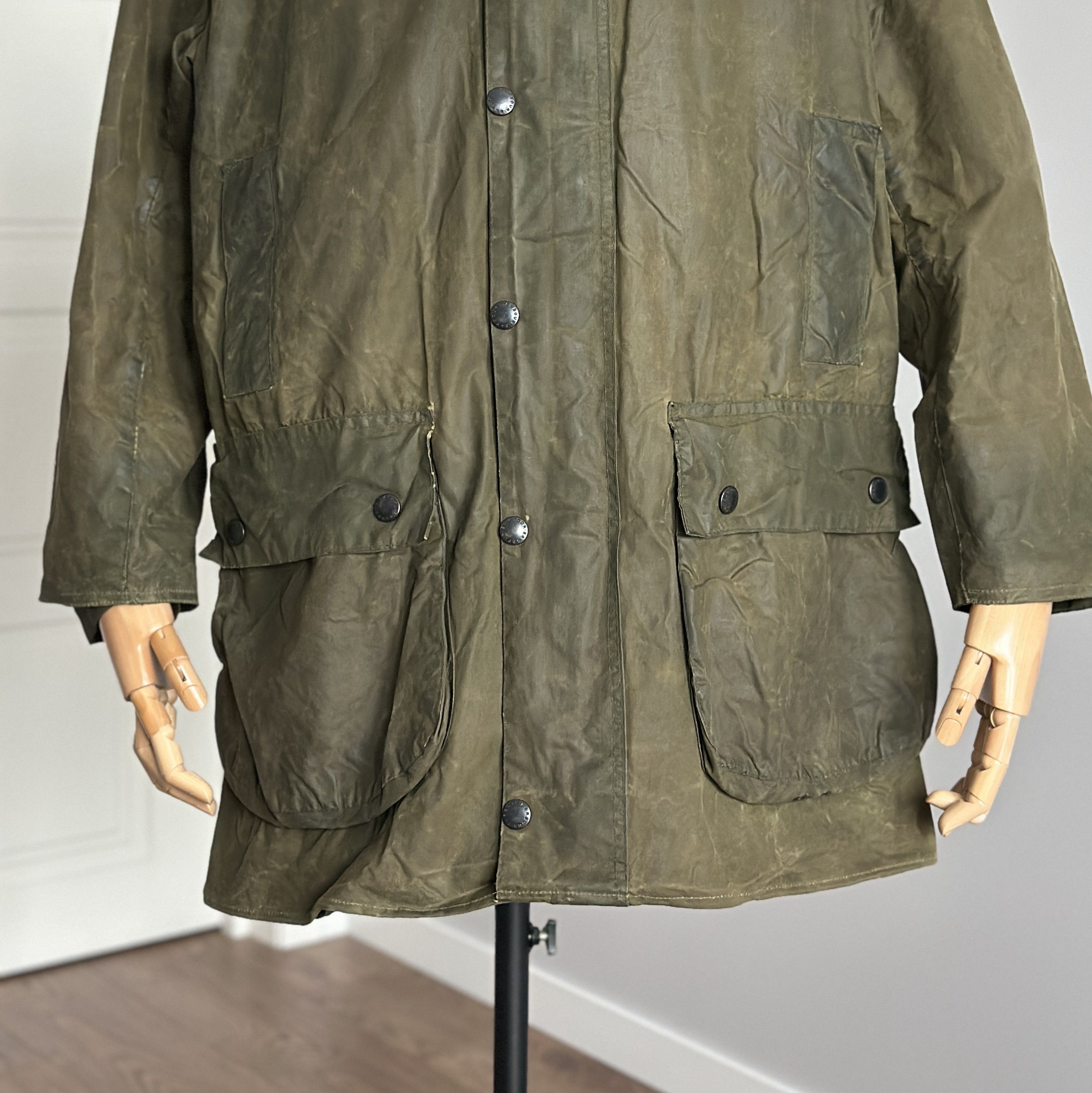Barbour Vintage BARBOUR A200 Border Wax Jacket C40/102CM England Size US L / EU 52-54 / 3 - 3 Thumbnail