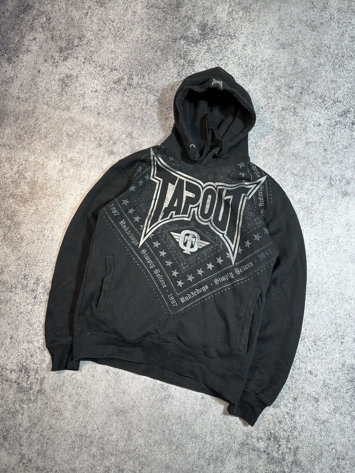 Tapout Y2K Tapout Vintage Big Logo Zip Up Hoodie Streetwear Rare