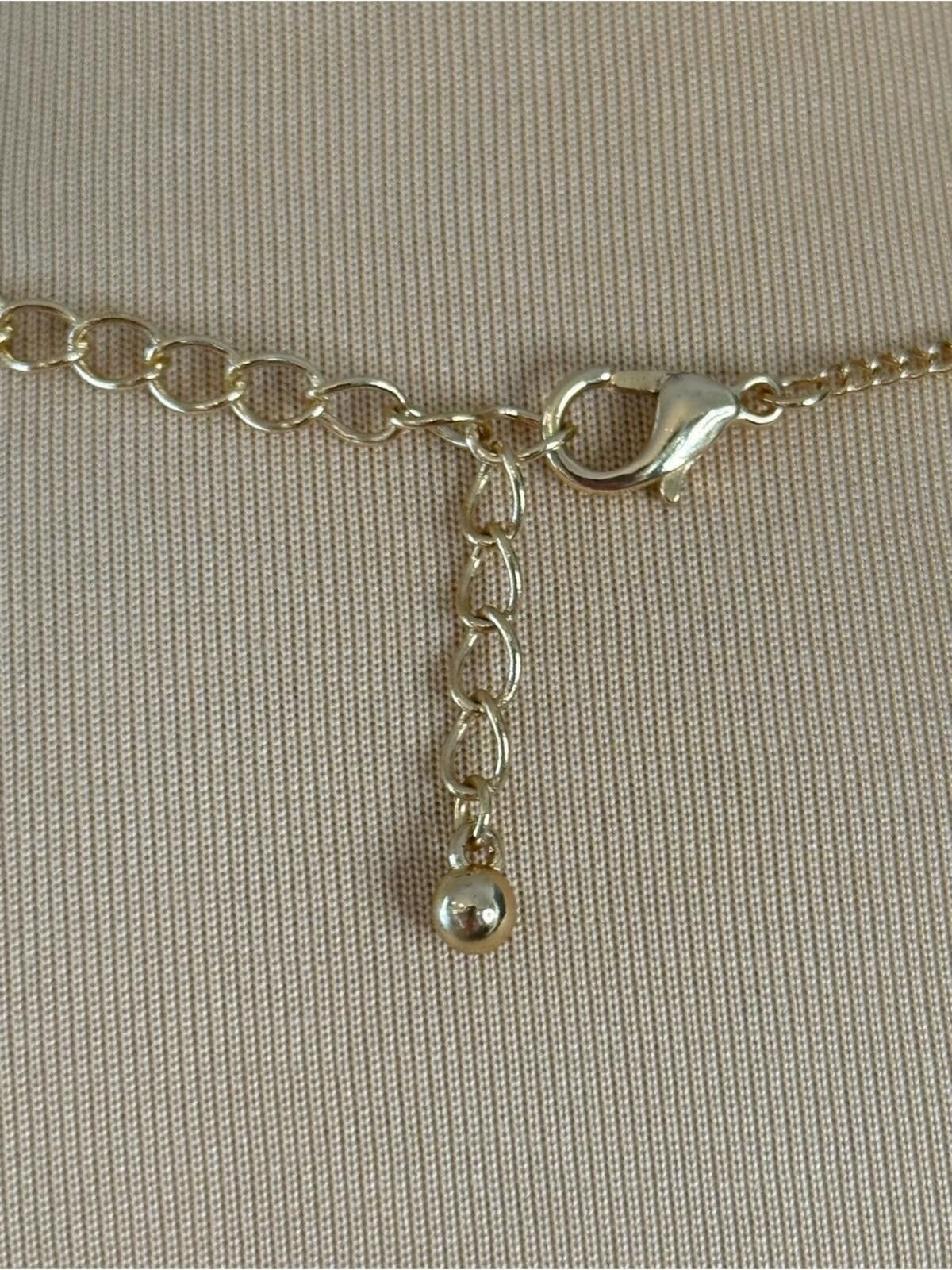 Other Rhinestone hand charm necklace gold dainty link chain Size ONE SIZE - 4 Thumbnail
