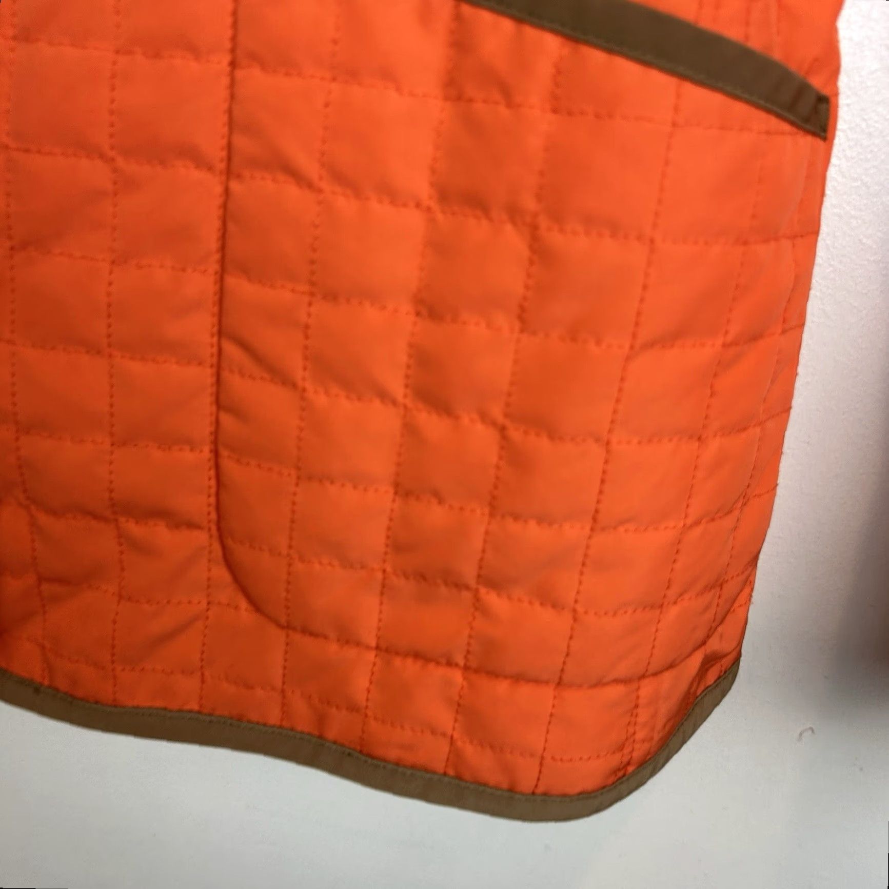 Talbots Talbots Quilted Jacket Womens Small Petite Orange Lightweight Short Sleeve Button Fall Pattern Solid Vintage No Size S / US 4 / IT 40 - 7 Thumbnail