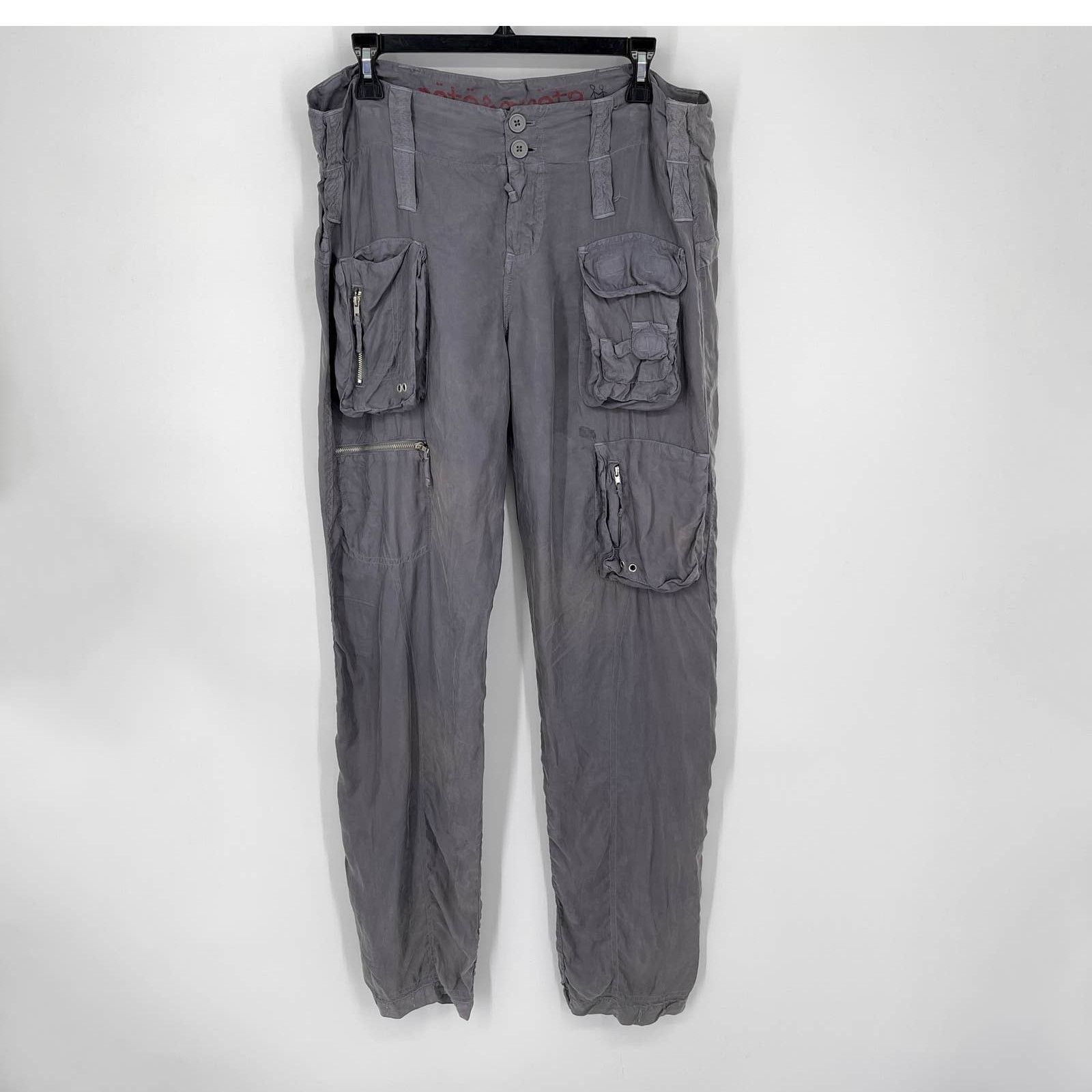 Pete & Greta By Johnny Was Y2K Cargo Pants NEW Size 8 Gray