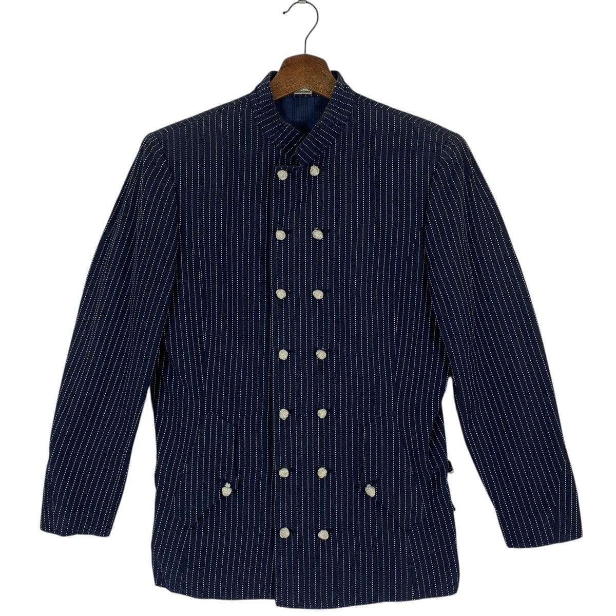 Kansai Yamamoto Kansai Yamamoto Japan Striped Indigo Women Jacket Wabash Size S / US 4 / IT 40 - 1 Thumbnail