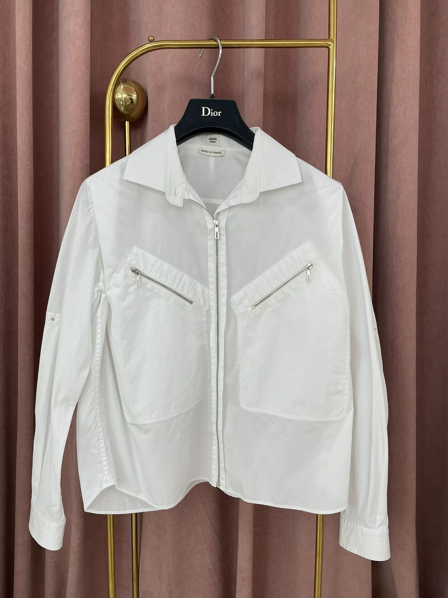 Hermes Hermes White Zip Shirt Jacket Size US S / EU 44-46 / 1 - 1 Thumbnail
