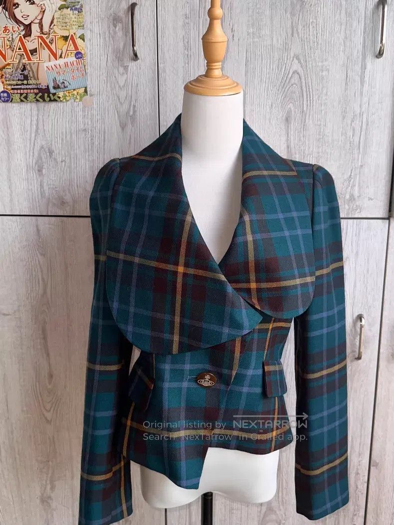 Vivienne Westwood Vivienne Westwood Blue-green heart-collar suit, pure wool Size L / US 10 / IT 46 - 1 Thumbnail