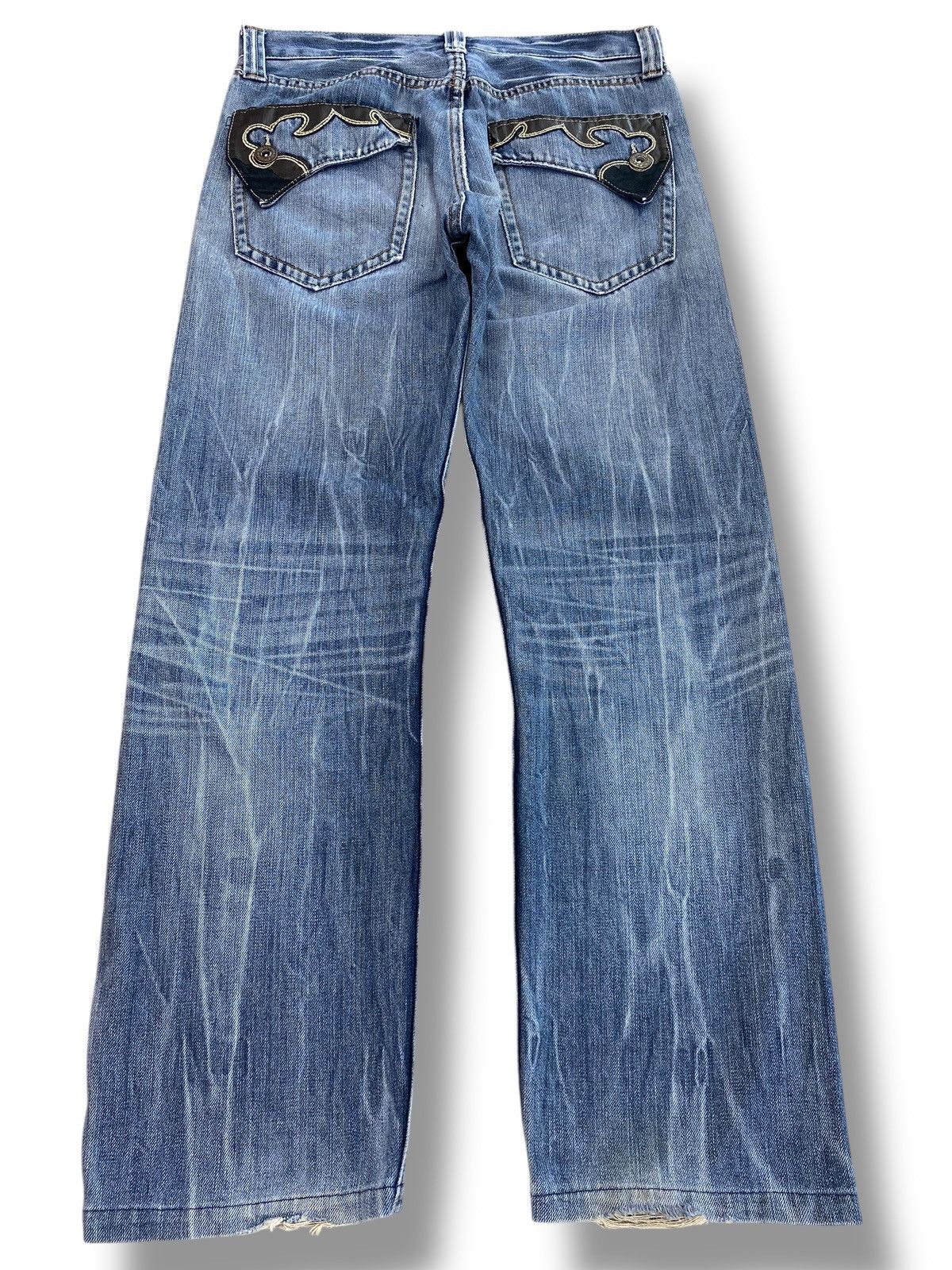 Japanese Brand Real Jeans Thunder Wash Style Ripped Jeans Size US 30 / EU 46 - 3 Thumbnail