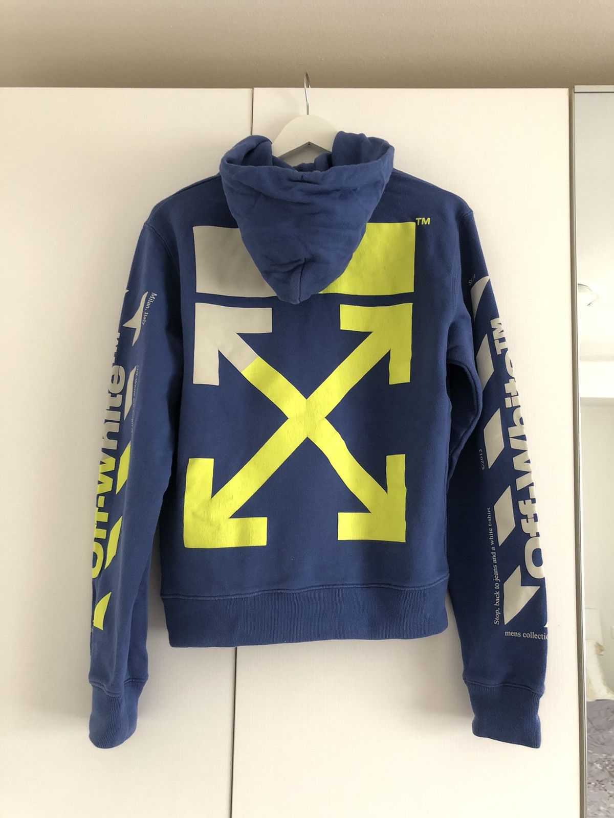 Off-White Off-White Diagonal Split Logo Hooded Sweatshirt | Grailed 