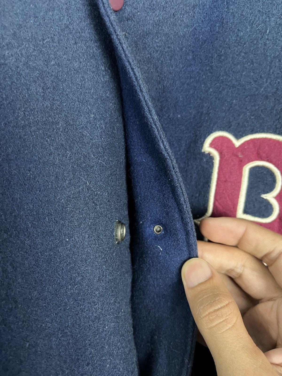Cooperstown Collection × MLB Vintage Red Sox Button Up Wool Letterman Varsity Jacket Size US M / EU 48-50 / 2 - 12 Thumbnail