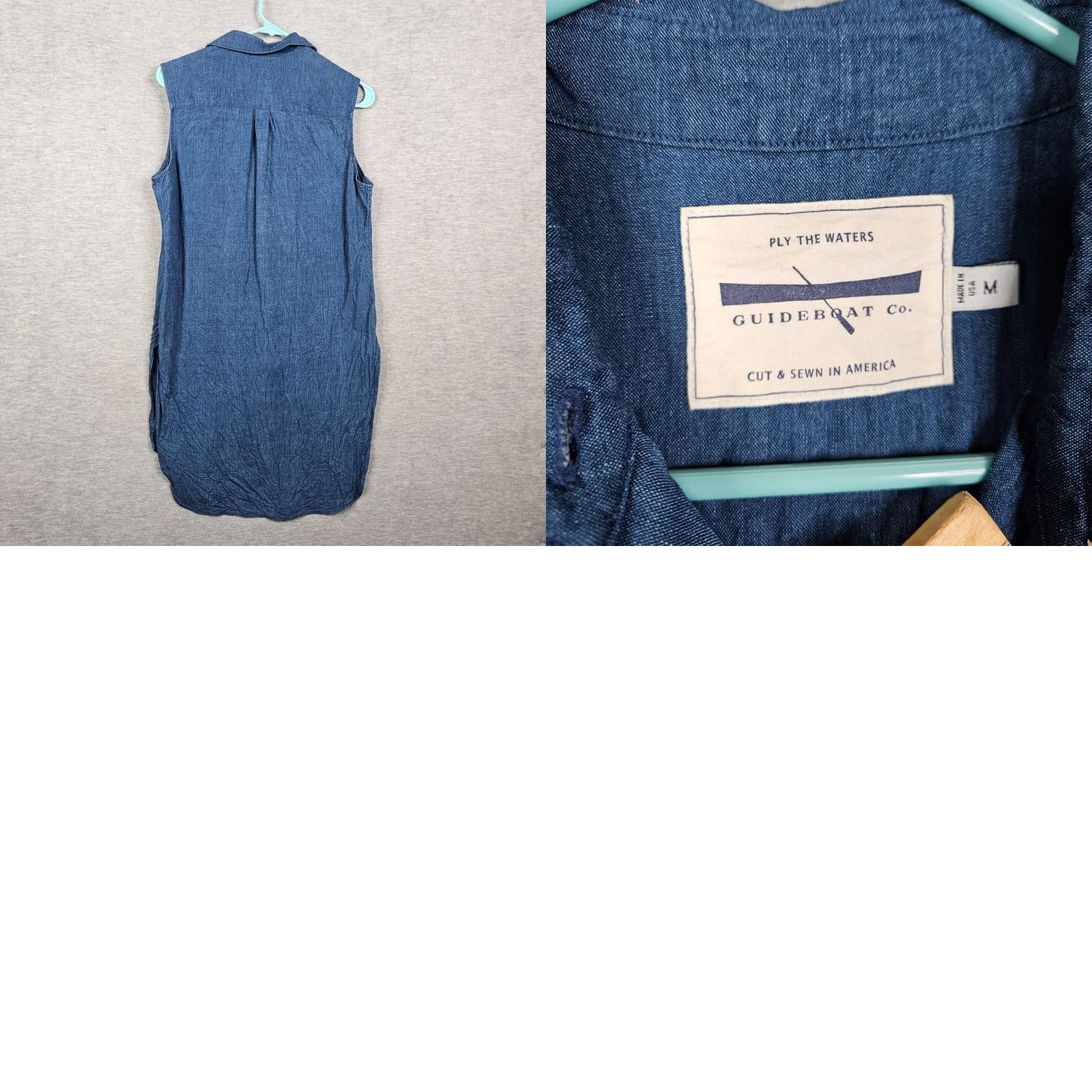 Vintage Guideboat Shirt Dress Sleeve-free M Cotton Blue Button Short Vintage: No N/A; Women’s Everyday Casual 90s Theme Not applicable Size M / US 6-8 / IT 42-44 - 8 Thumbnail