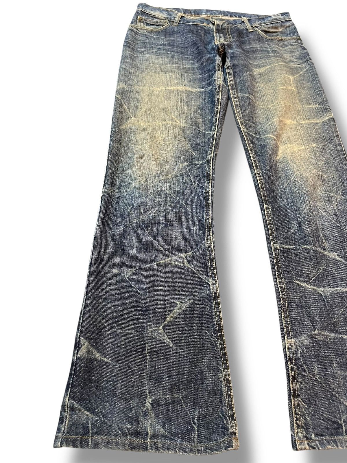 Japan Blue Vintage Men’s Mellrose Flare Mudwash Honeycomb Denim Size US 32 / EU 48 - 3 Thumbnail