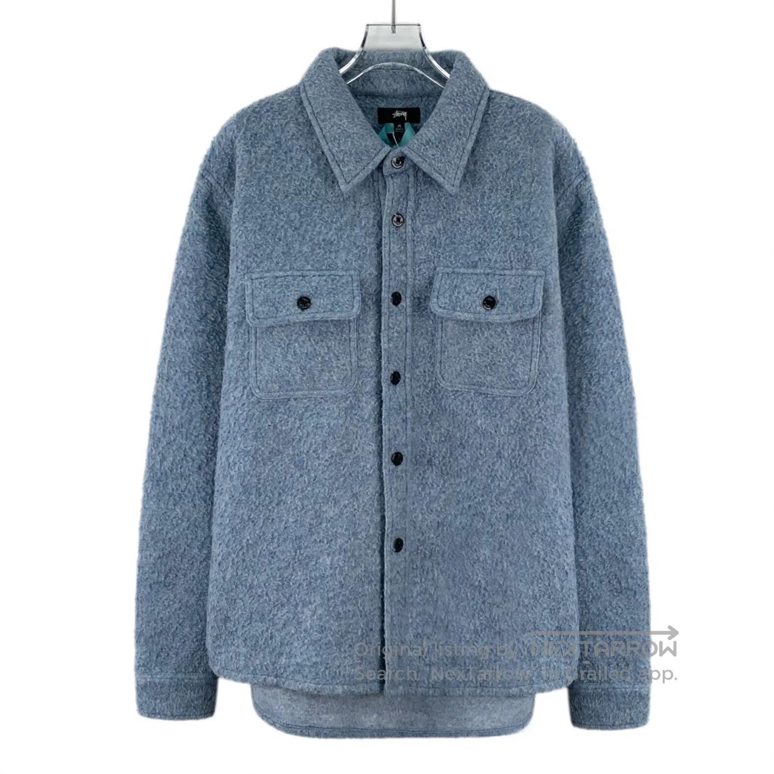 Stussy Stussy Sky Blue Collar Single Breasted Long Sleeve Knit Sh Size US M / EU 48-50 / 2 - 1 Thumbnail