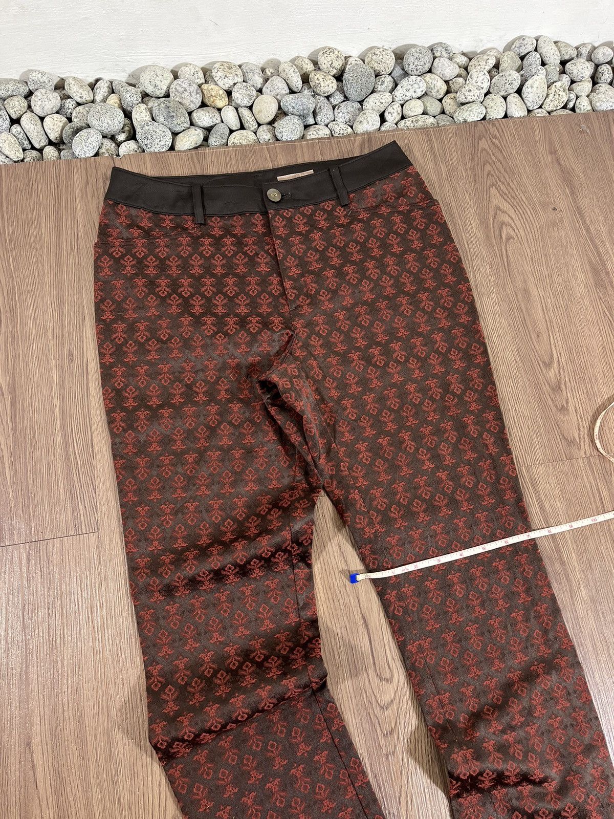 Japanese Brand Fleur de Colza – Red Jacquard Pattern Slim Pants Size US 29 - 13 Thumbnail