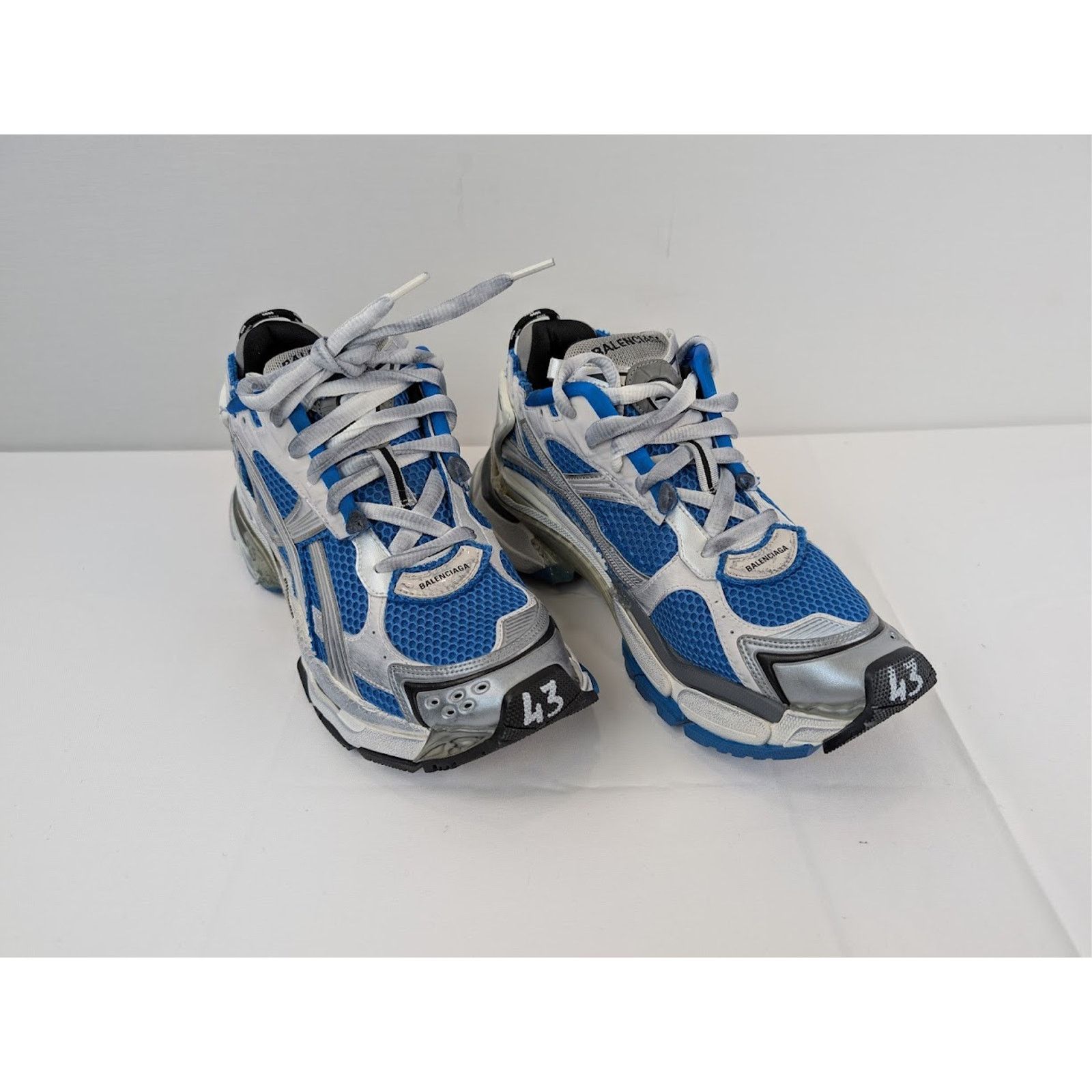 Balenciaga o1rshd1 Q:3 / Mesh Rubber Runner in Navy/White/Black/Grey Size US 8 / EU 41 - 6 Thumbnail