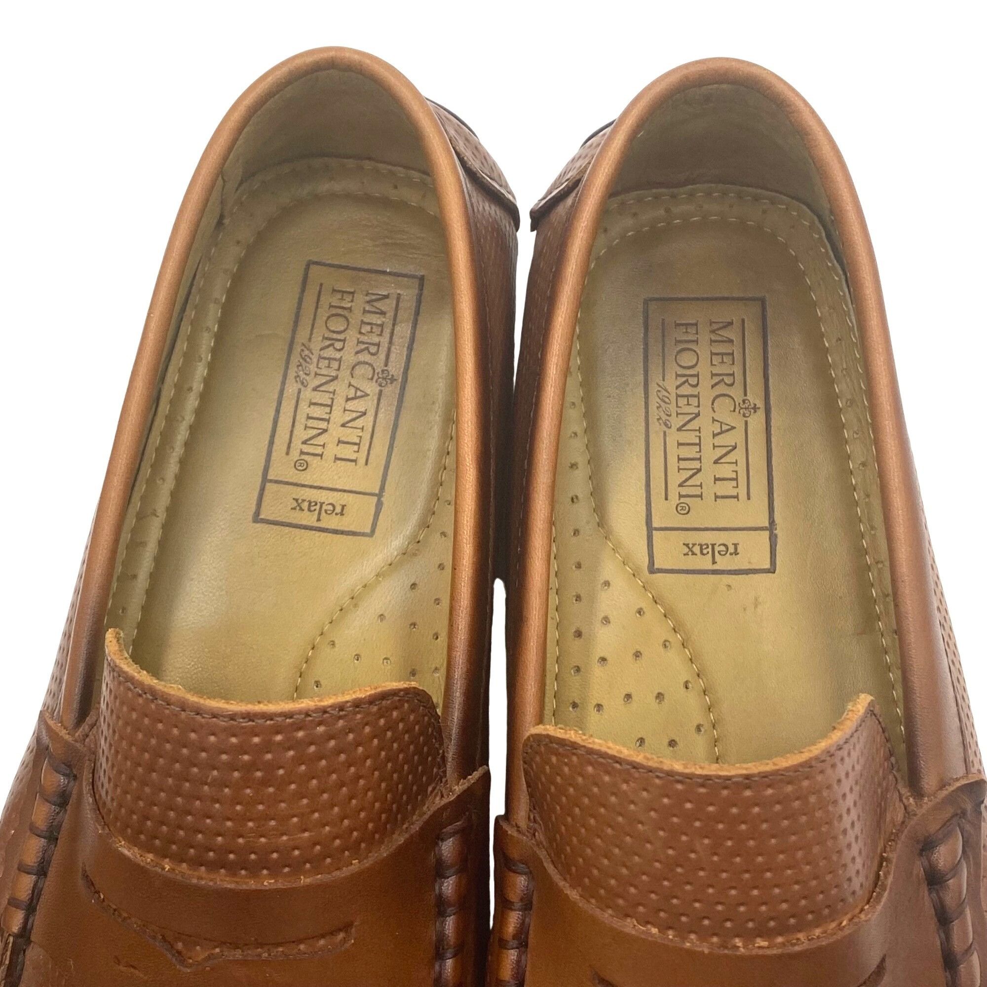 Mercanti Fiorentini Mercanti Fiorentini Men's 9 Brown Perforated Leather Loafer Size US 9 / EU 42 - 7 Thumbnail