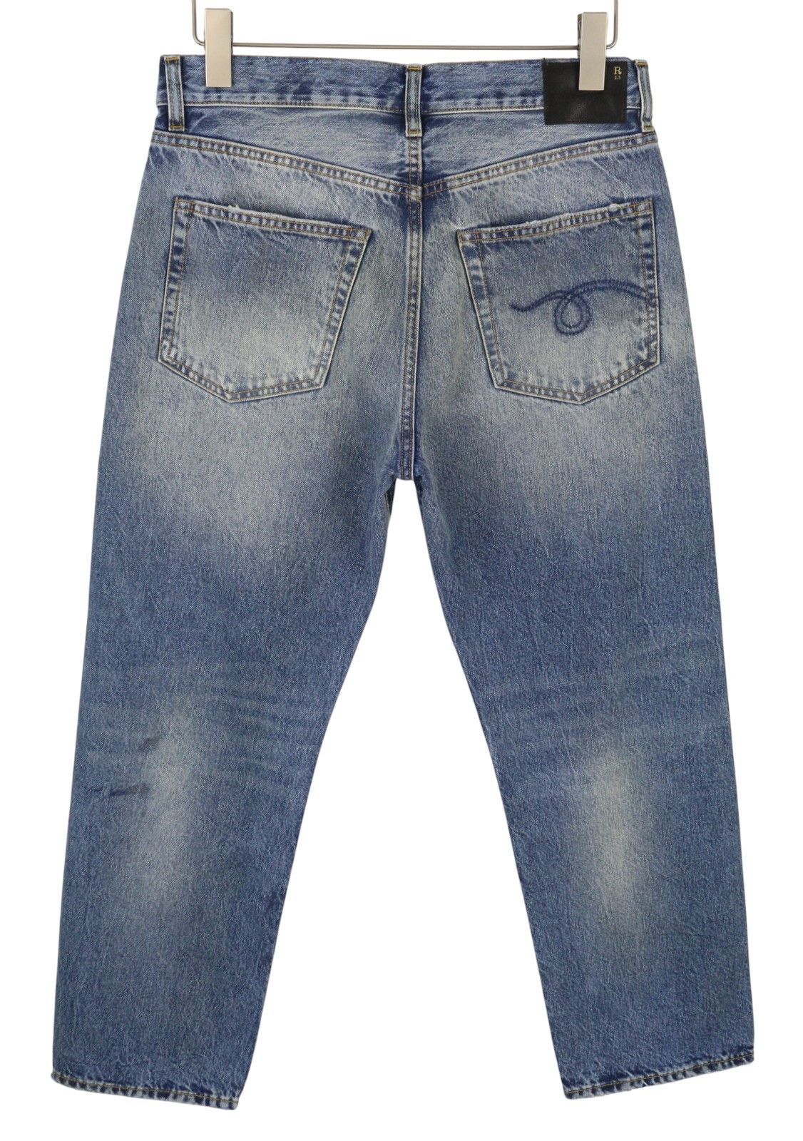 R13 BOYFRIEND 27 Jasper Cropped Blue PF25 Jeans 87190 Size 27" / US 4 / IT 40 - 4 Thumbnail