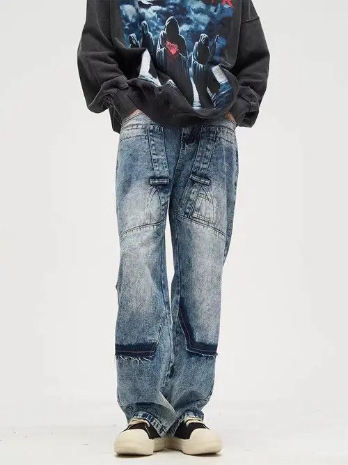 Jean Retro street hip-hop distressed jeans Size US 32 / EU 48 - 1 Thumbnail