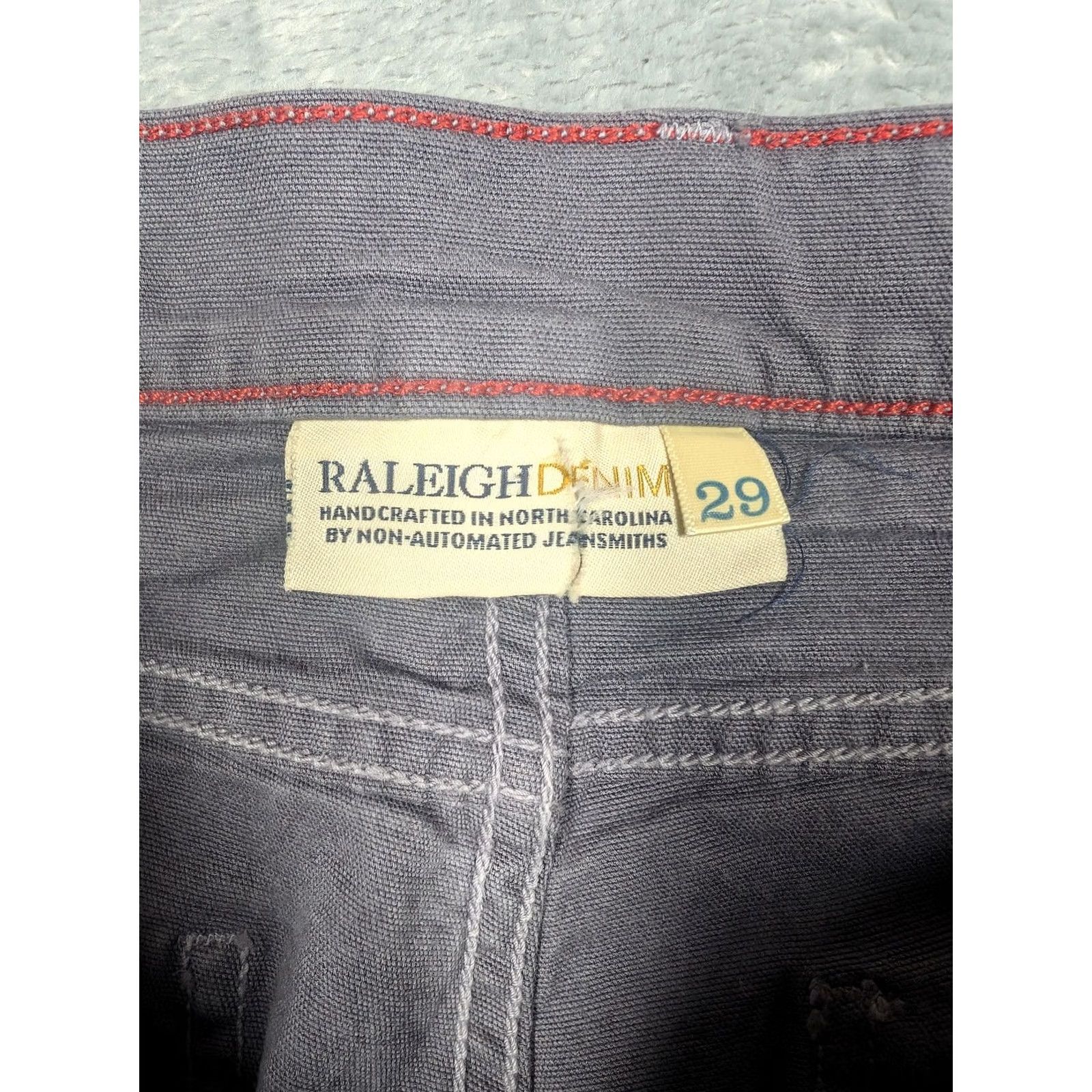 Raleigh Denim Raleigh Denim Jeans Mens 29x30 Gray Jones Slim Fit Khaki Pants Made USA Casual Size US 29 - 5 Thumbnail
