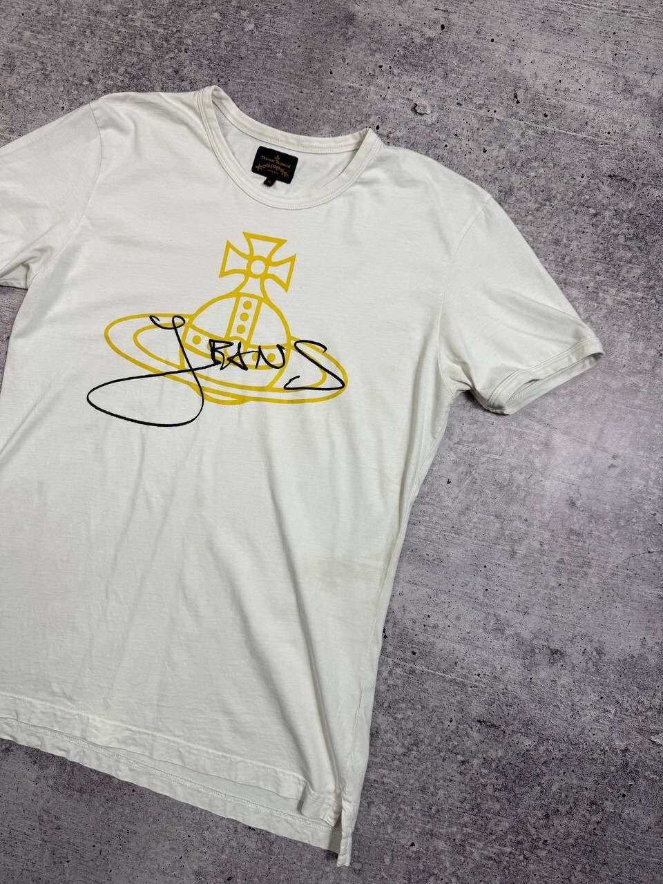 Vivienne Westwood Vintage Vivienne Westwood Anglomania Gold Orb T-Shirt Y2K Size US XL / EU 56 / 4 - 3 Thumbnail