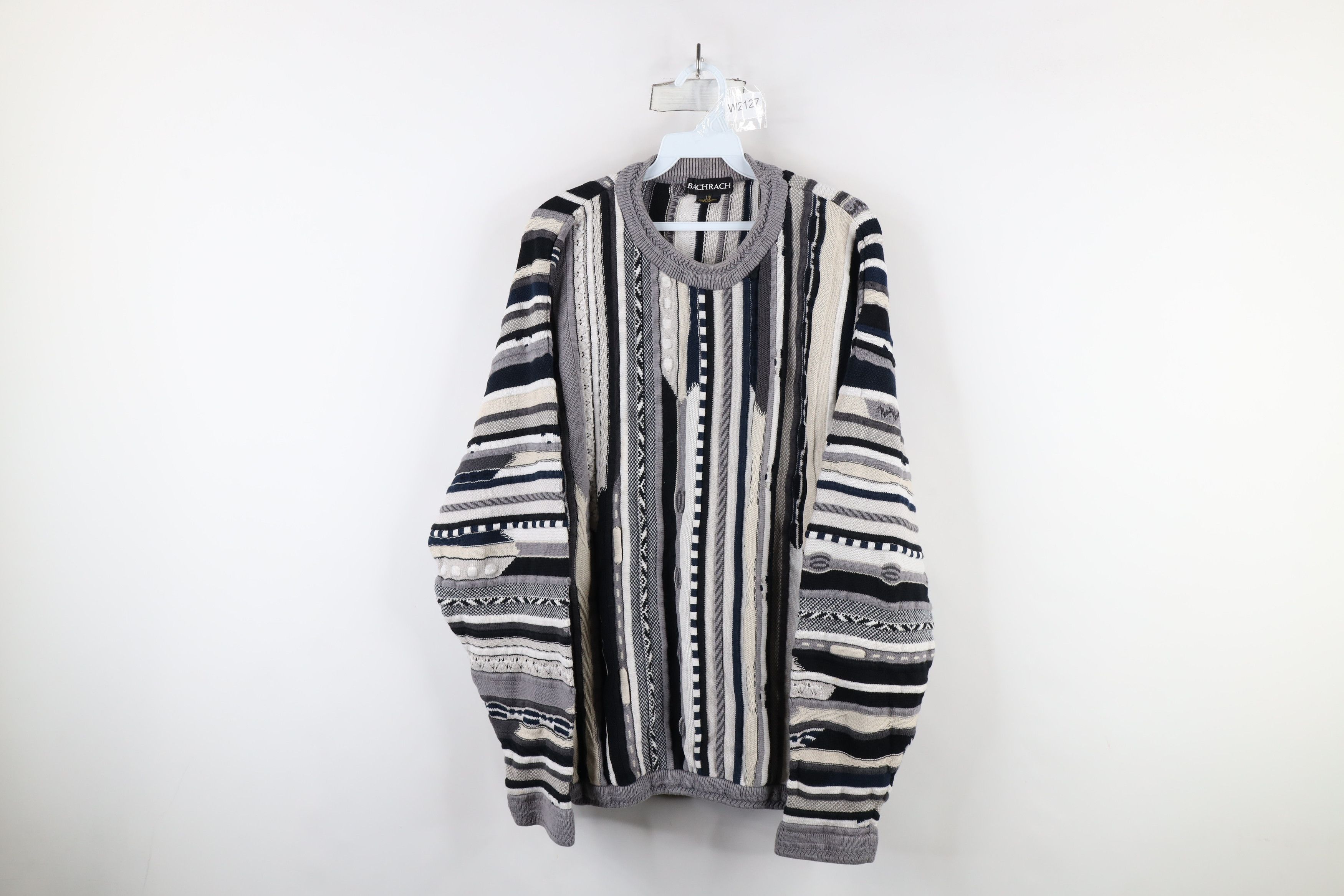 Vintage Vintage 90s Coogi Style Striped Chunky Knit Sweater Size US L / EU 52-54 / 3 - 1 Thumbnail