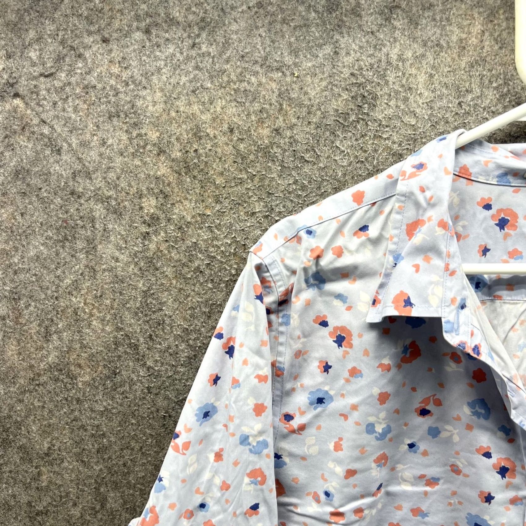 Vintage L.L. Bean Shirt Womens 2X Blue Floral Wrinkle Free Button Long Sleeve Top Size XXL / US 16-18 / IT 52-54 - 6 Thumbnail