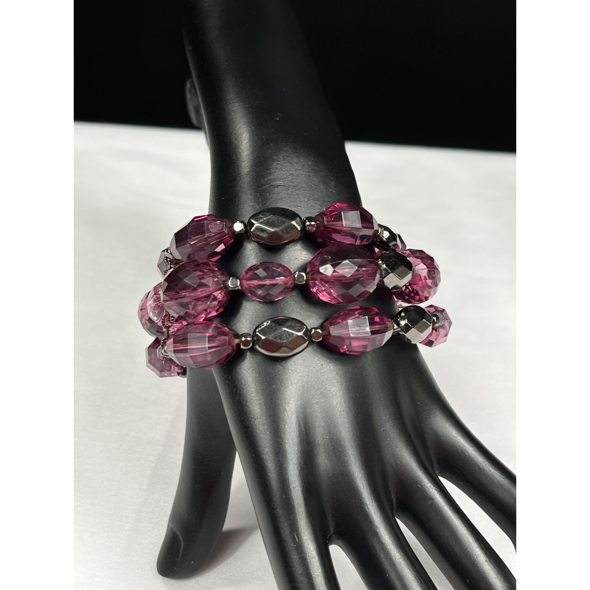 Designer NY Collections SKU 037 purple pink beaded necklace matching Size ONE SIZE - 3 Thumbnail