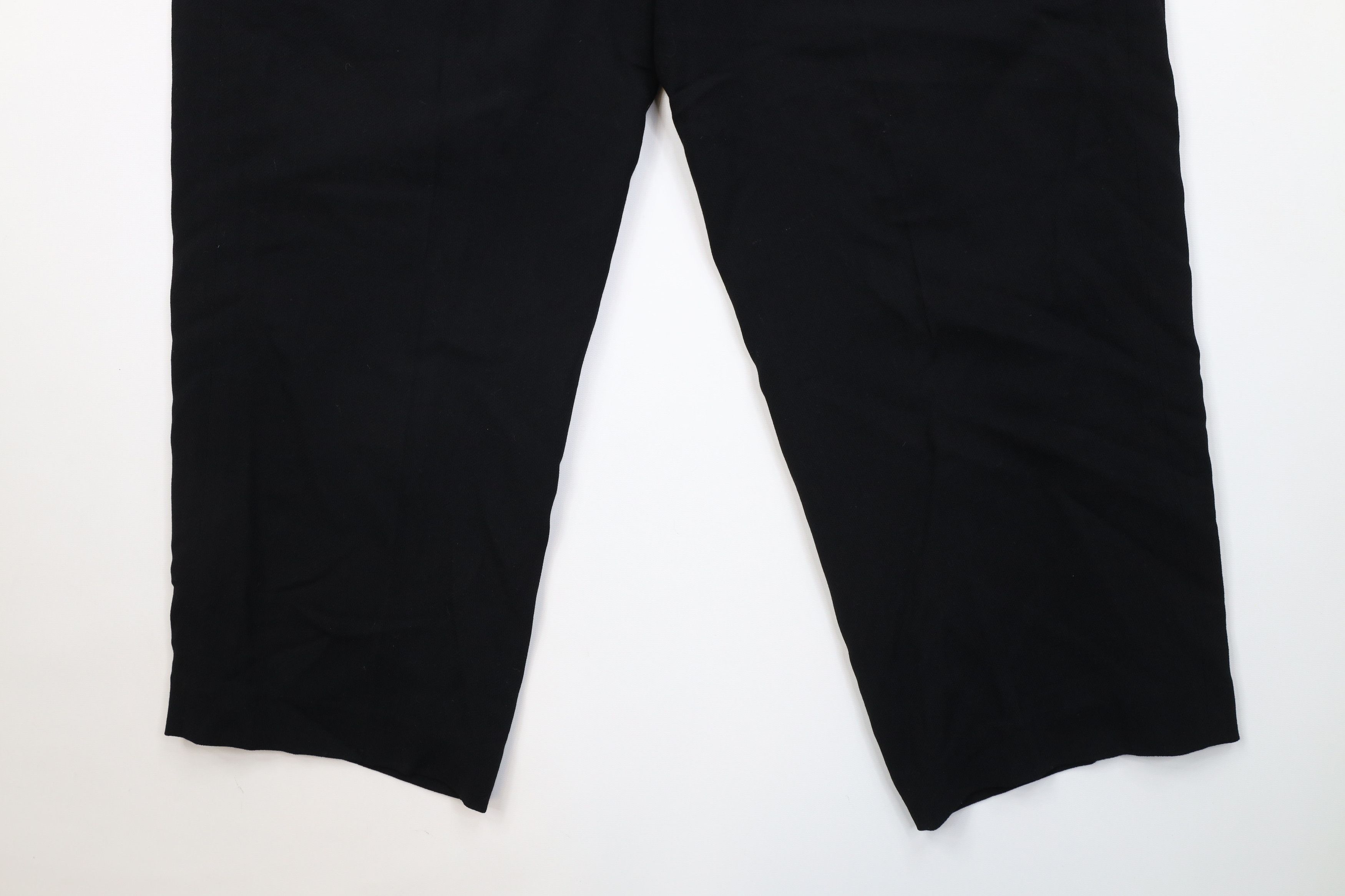 Vintage Vintage 90s Streetwear Heavyweight Knit Wide Leg Pants Black Size 38" / US 16 / IT 52 - 12 Thumbnail