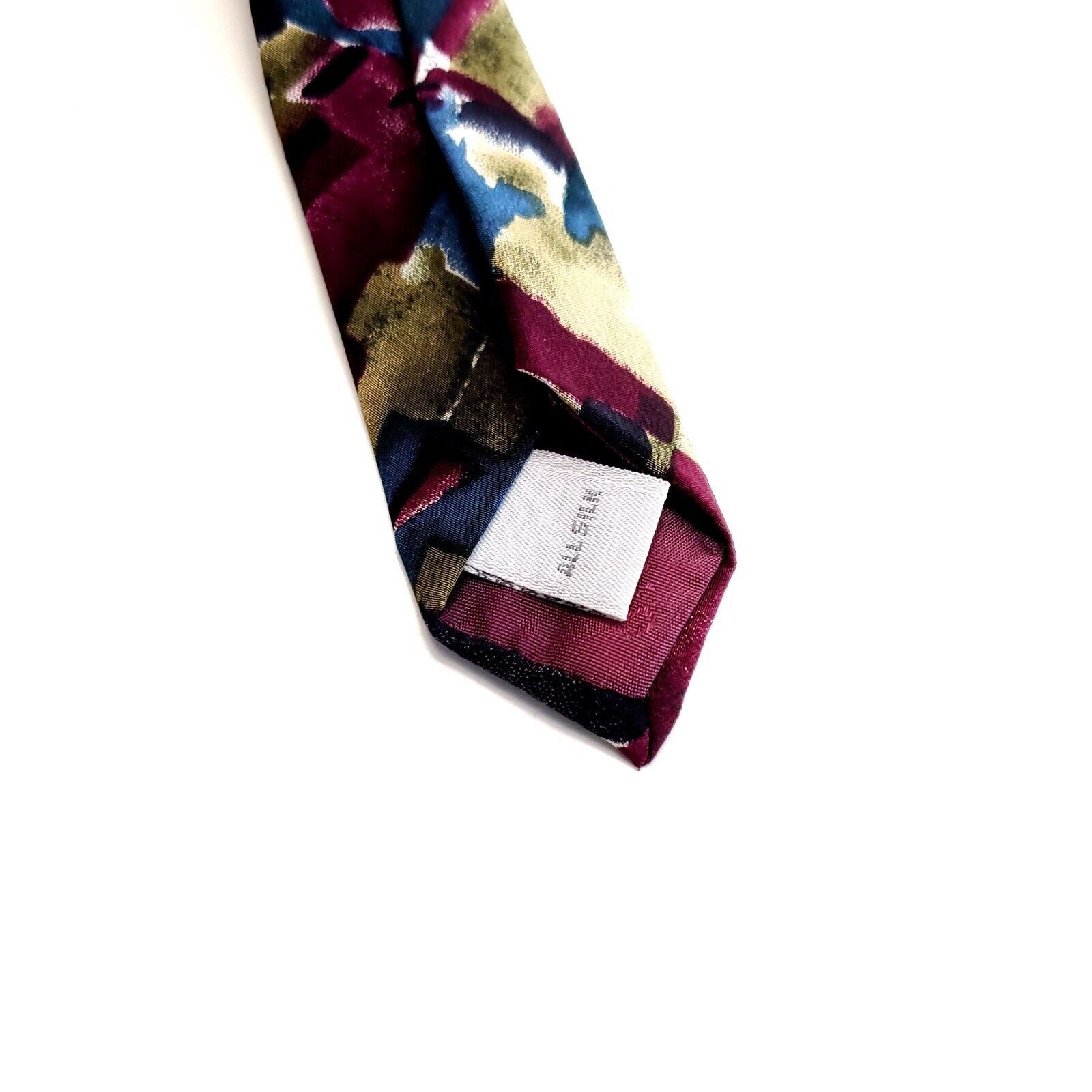 Pierre Cardin Pierre Cardin Abstract Blue Purple Beige Wide Silk Tie Size ONE SIZE - 4 Thumbnail
