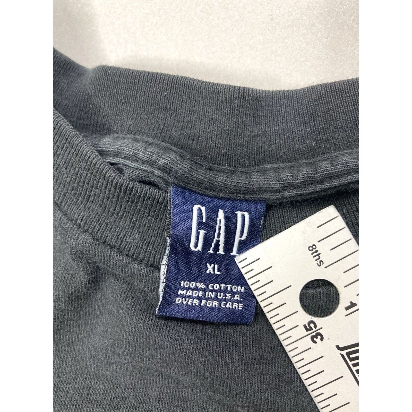 Gap VINTAGE Gap T-Shirt Men XL Black 90s USA Graphic Print Crew Neck Long Sleeve Logo Shirt Size US XL / EU 56 / 4 - 5 Thumbnail