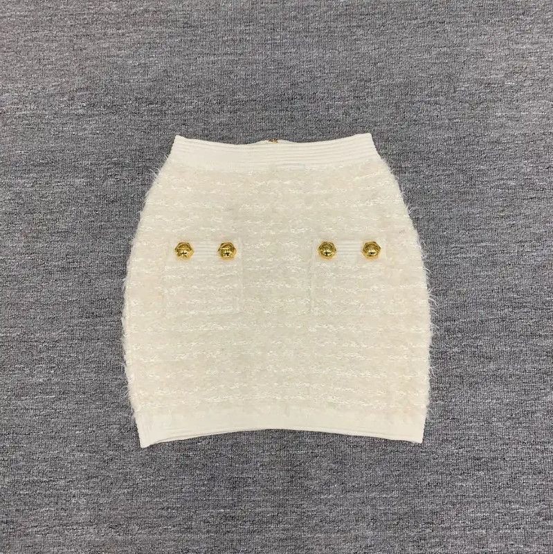 Balmain Balmain White Cotton Women's Skirt 0089 Size 23" - 1 Thumbnail