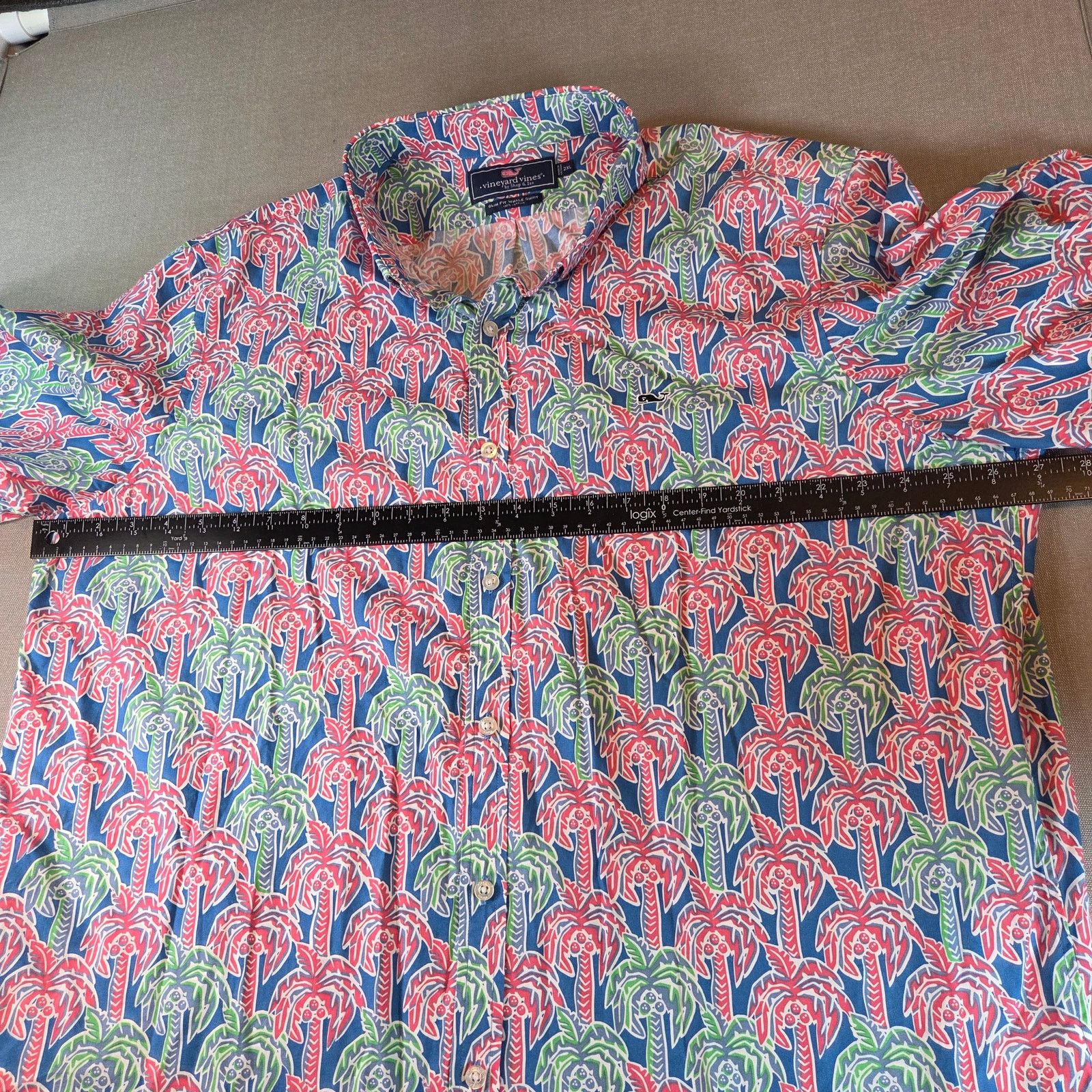 Vineyard Vines Vineyard Vines Slim Fit Whale Shirt Men’s 2XL Palm Trees Size US XXL / EU 58 / 5 - 8 Thumbnail