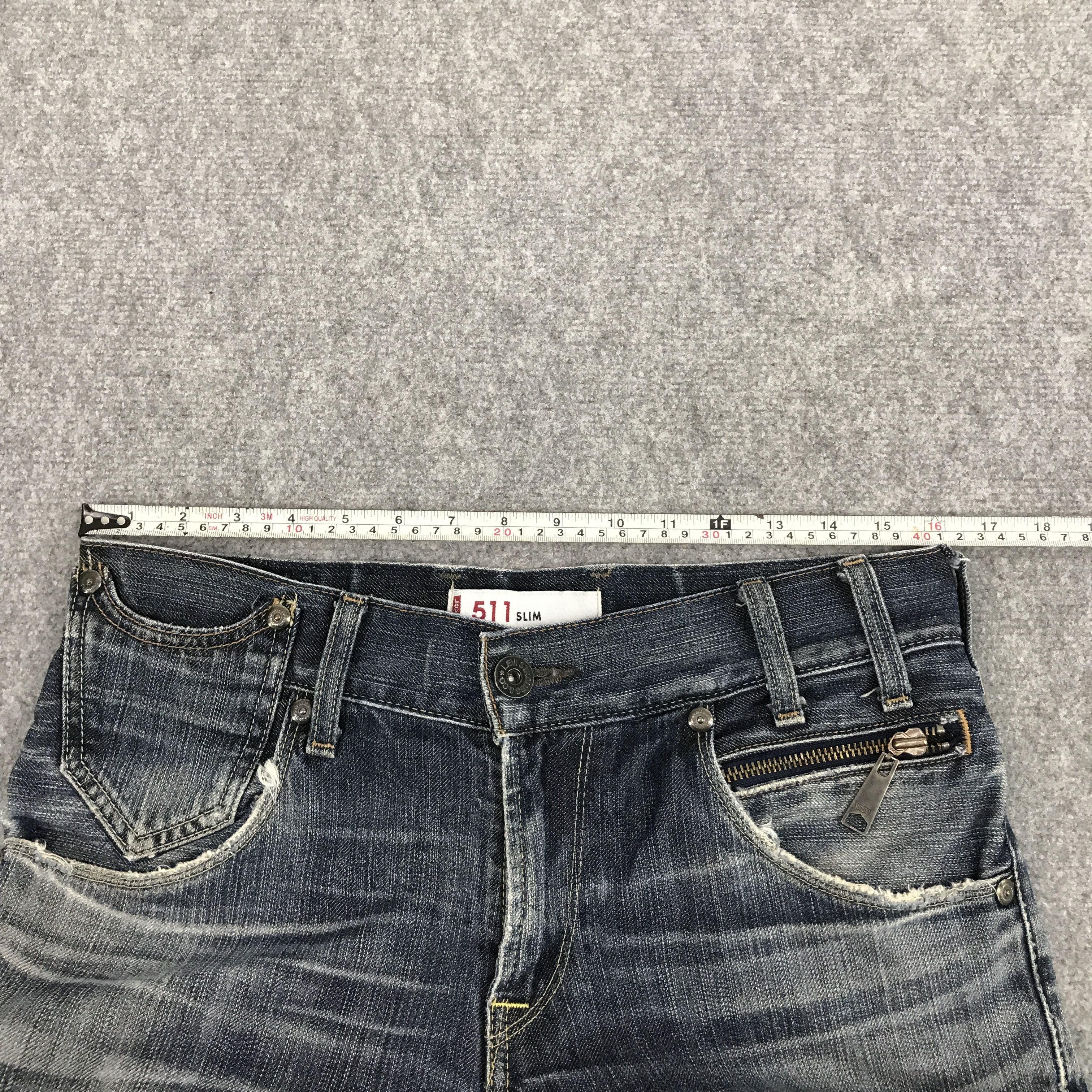 Levi's × Levi's Vintage Clothing Levis 511 Skinny Strauss distressed jean pants Size US 32 / EU 48 - 9 Thumbnail