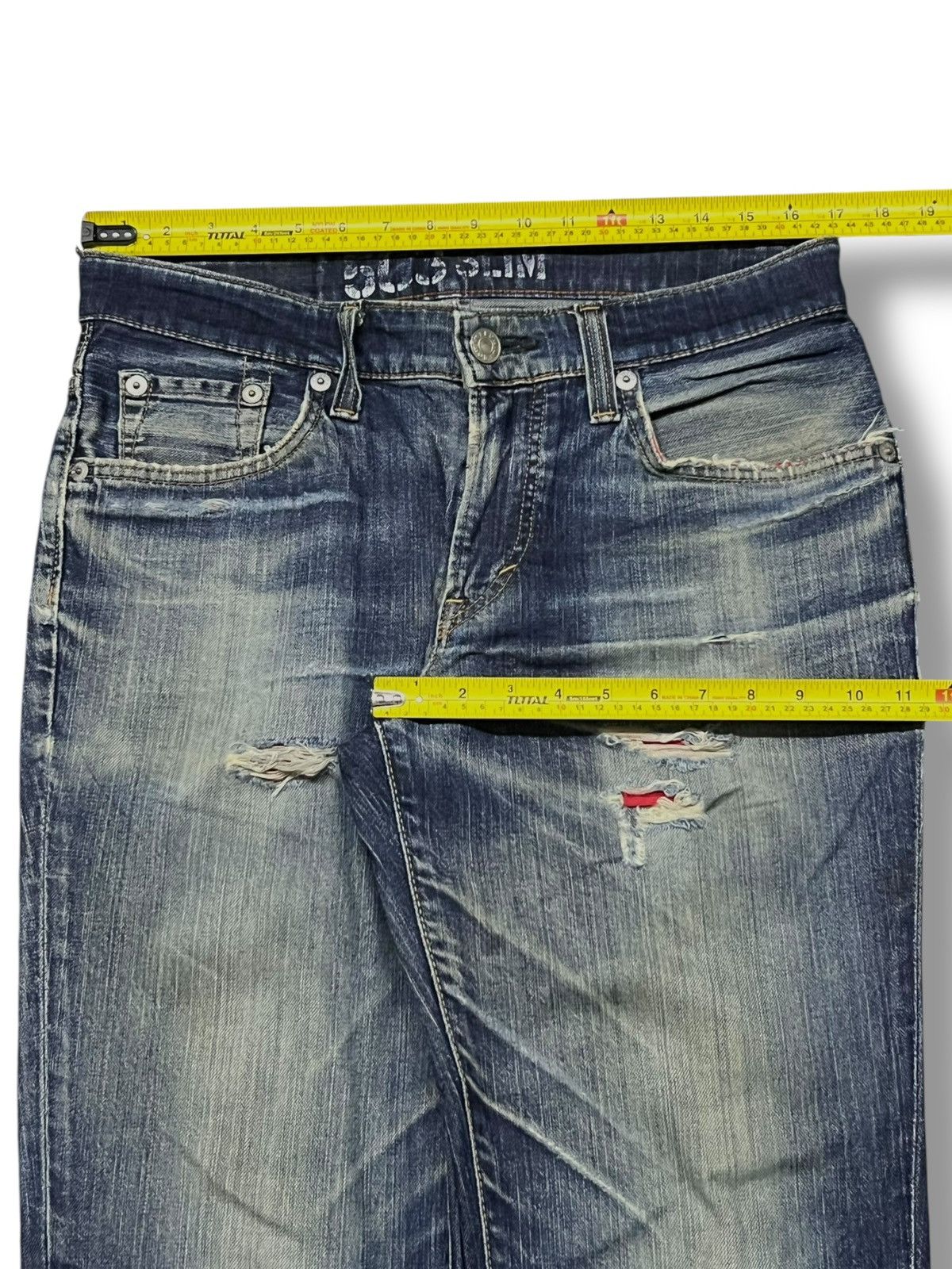 Edwin Vintage Edwin 503 Blue Trip Edgeline Japan, Distressed Denim Size US 34 / EU 50 - 16 Thumbnail