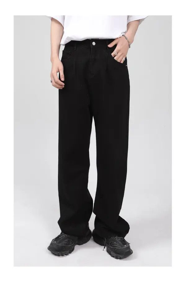 Japanese Brand Japanese style simple straight casual jeans for men Size US 32 / EU 48 - 1 Thumbnail
