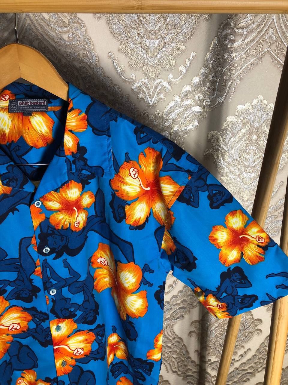 Vintage VERY RARE HAWAII SEXY HOT BABY FLOWERS DESIGNER SHIRT 90s Size US L / EU 52-54 / 3 - 3 Thumbnail