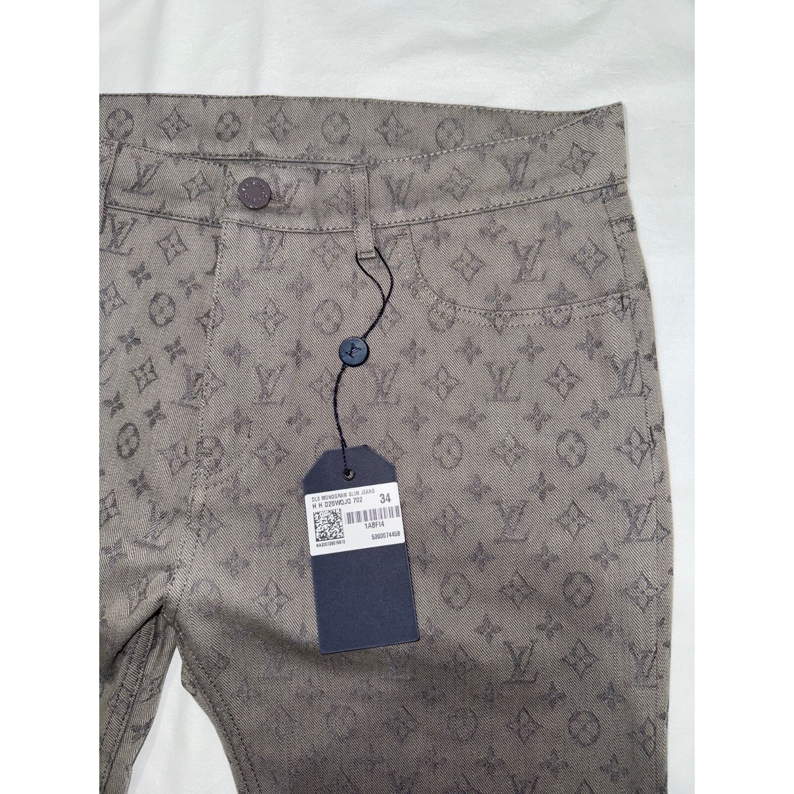 Louis Vuitton Louis Vuitton DL0 Monogram Slim Jeans All Over Logo Grey Size US 34 / EU 50 - 6 Thumbnail