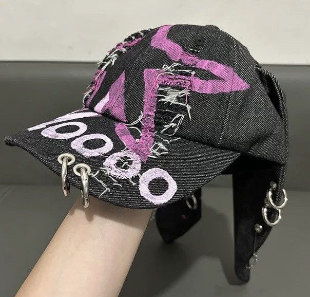 Japanese Brand Avant garde chunky bunny rabbit ear graffiti star raw cap Size ONE SIZE - 4 Thumbnail