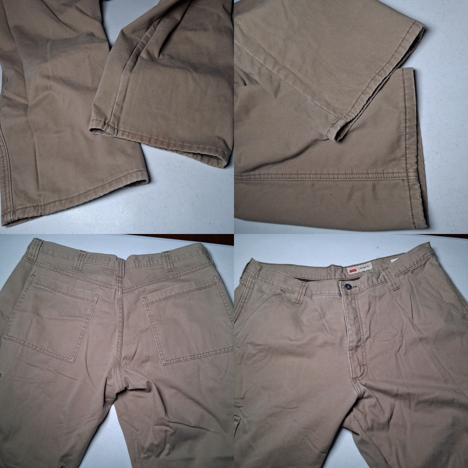 Wrangler Wrangler Cargo Pants Men 36x31 Beige Fleece Lined Twill Workwear Size US 36 / EU 52 - 10 Thumbnail