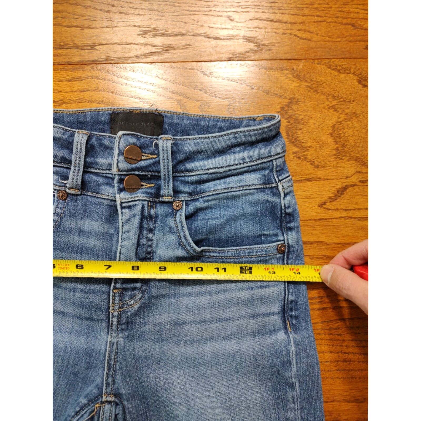 Vintage Buckle Black Fit No. 35 Ankle Skinny Jeans Blue Women's Tag 24 X 26 Distressed Size 42" / US 20 - 6 Thumbnail