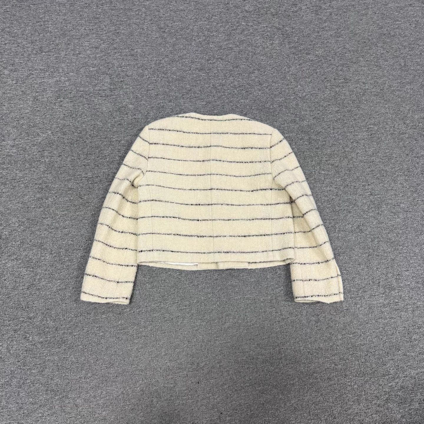 Celine Celine Classic Tweed Striped Gold Button Short Jacket Size XS / US 0-2 / IT 36-38 - 2 Thumbnail