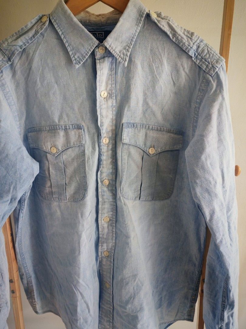 Polo Ralph Lauren Polo Ralph Lauren Chambray Military Work Shirt Size US M / EU 48-50 / 2 - 3 Thumbnail
