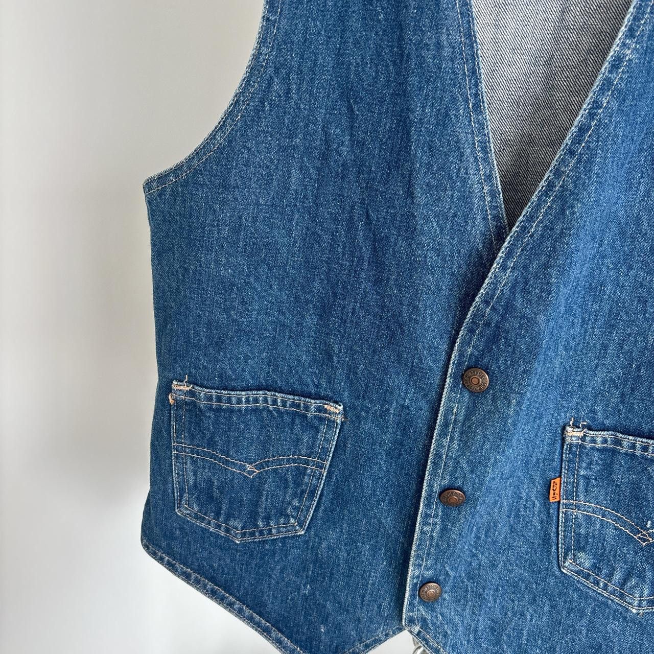 Levi's Vintage Clothing True Vintage 70s Denim Levi’s Vest Western Orange Tab Medium Size M / US 6-8 / IT 42-44 - 3 Thumbnail