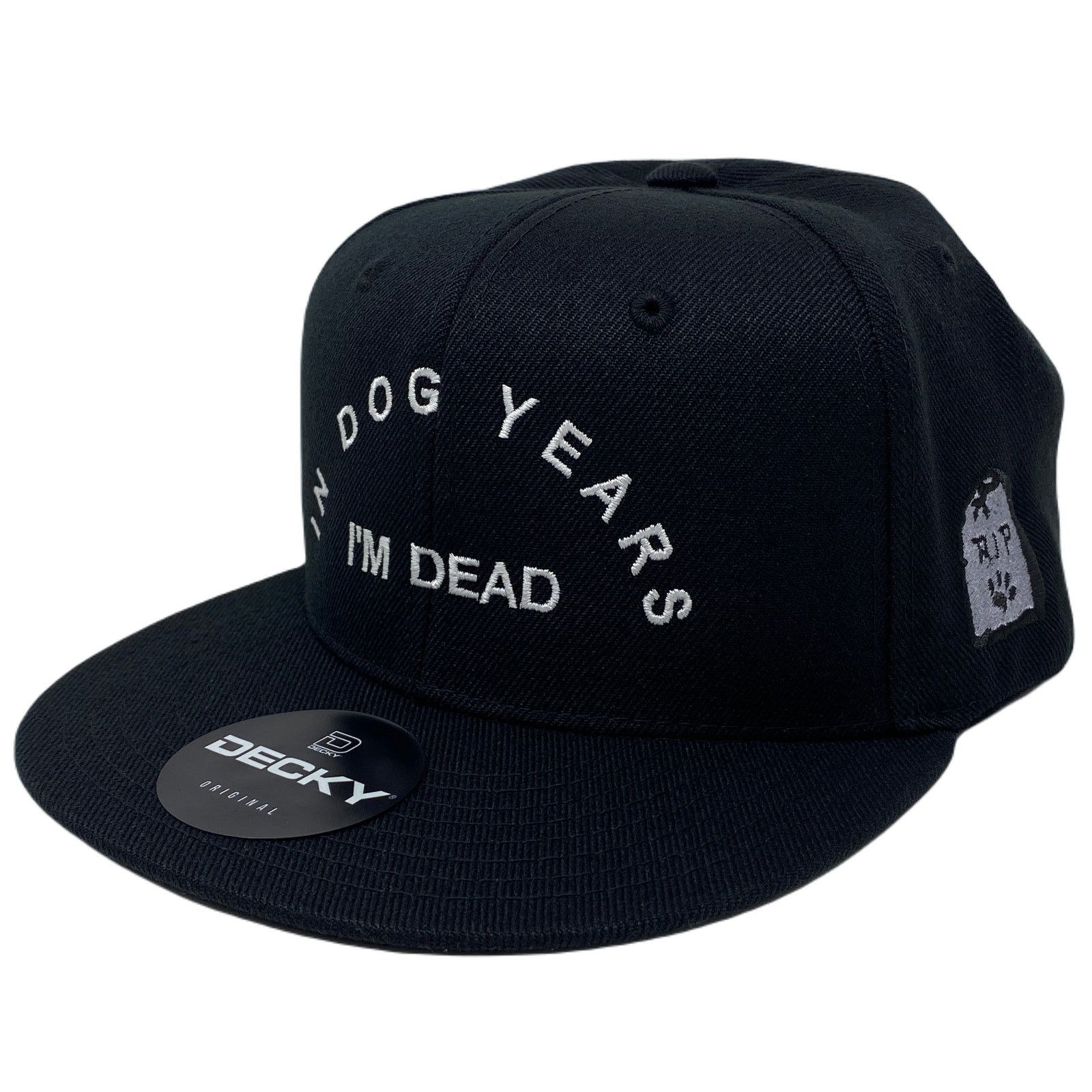 Other In Dog Years I’m Dead RIP Snapback Hat All Black Size ONE SIZE - 3 Thumbnail