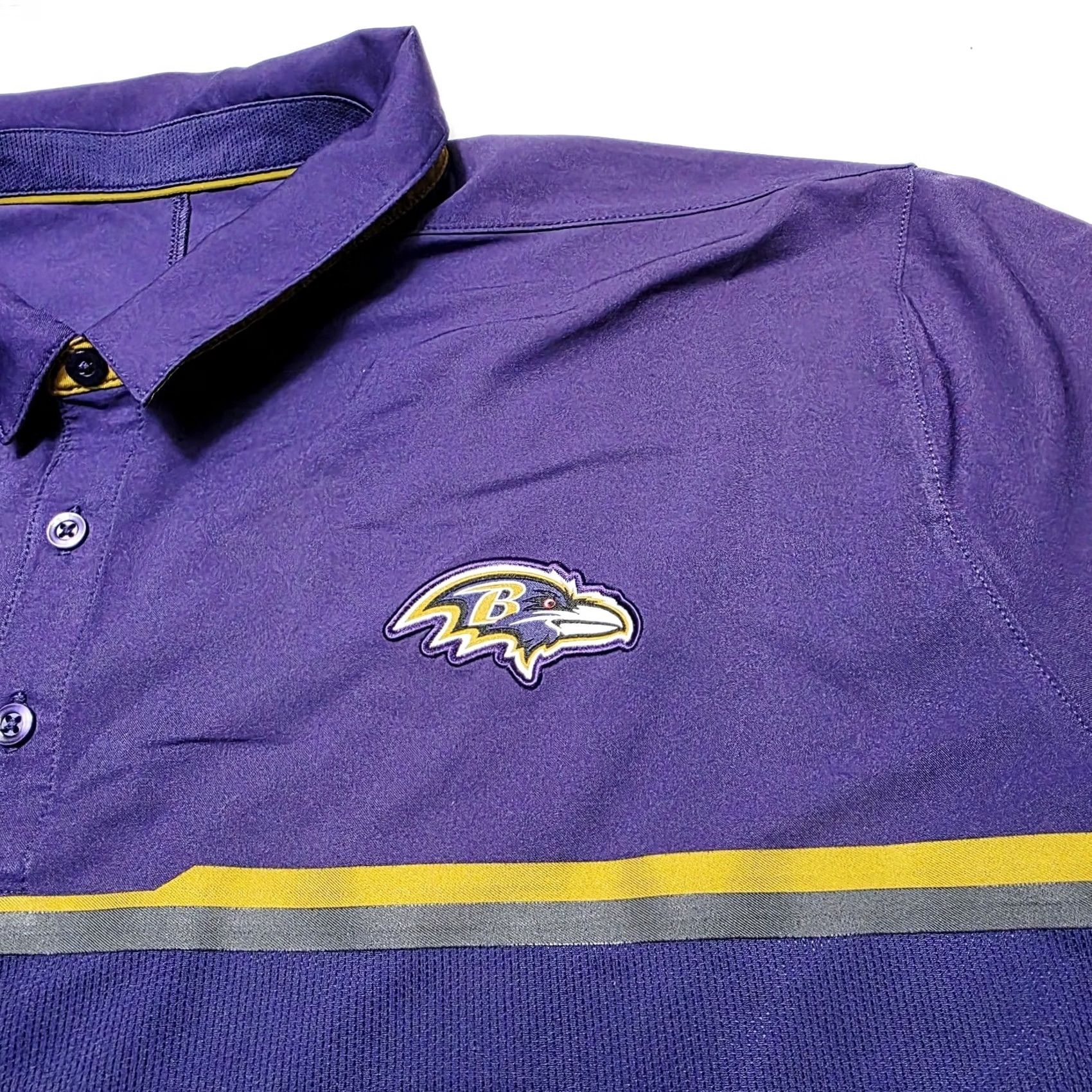 Nike Nike Dri-Fit On Field Apparel Baltimore Ravens Golf Polo Men's 3XL NFL Purple Short Sleeve Collared Athletic Regular Shirt Mens Size US XXL / EU 58 / 5 - 7 Thumbnail