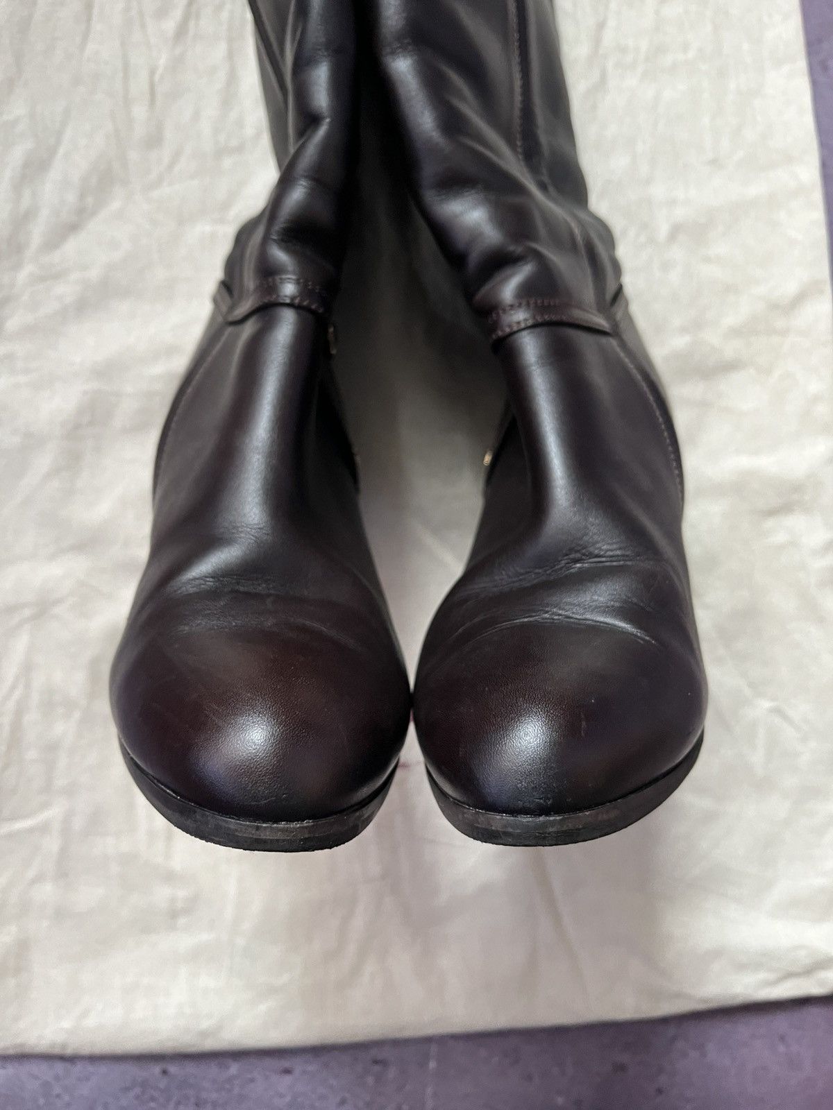 Salvatore Ferragamo Salvatore Ferragamo Knee High Fur Dark Brown leather Boots Size US 8 / IT 38 - 4 Thumbnail