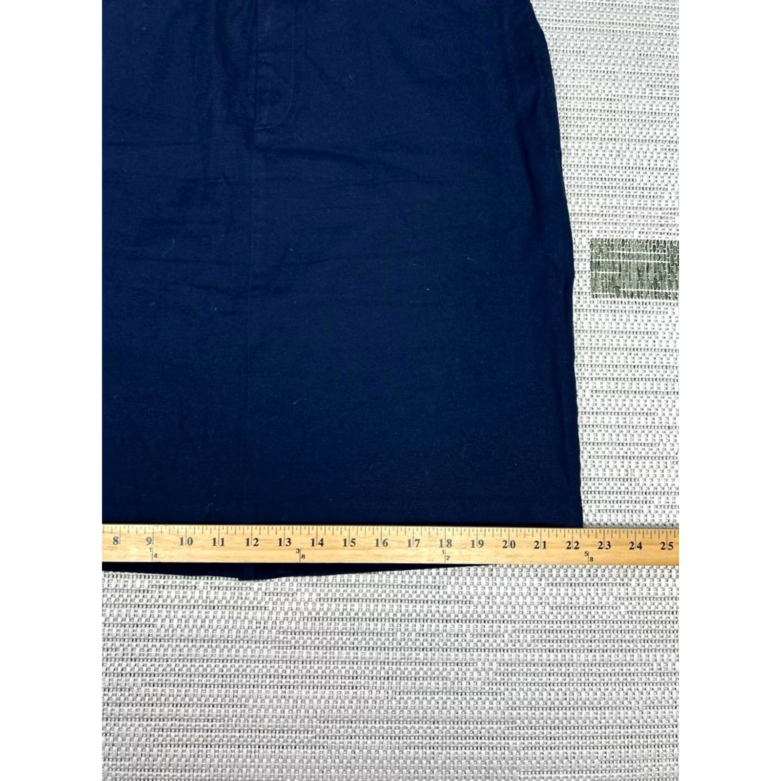 Ralph Lauren Lauren Ralph Lauren Skirt Womens 14 Navy Blue Cotton Belted Pencil Size 36" / US 14 / IT 50 - 3 Thumbnail