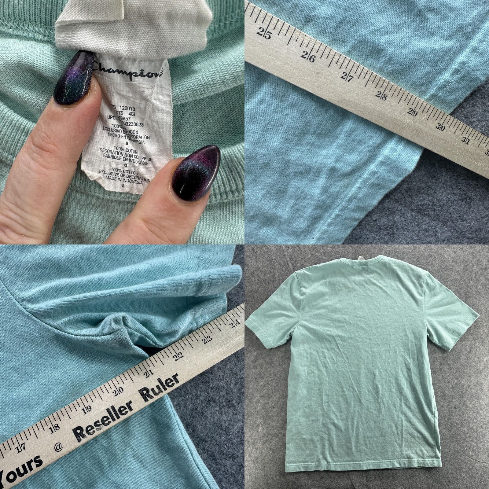 Champion Champion Shirt Mens Large Green Pocket Crewneck Short Sleeve Tee Logo Classic Sports Size US L / EU 52-54 / 3 - 8 Thumbnail