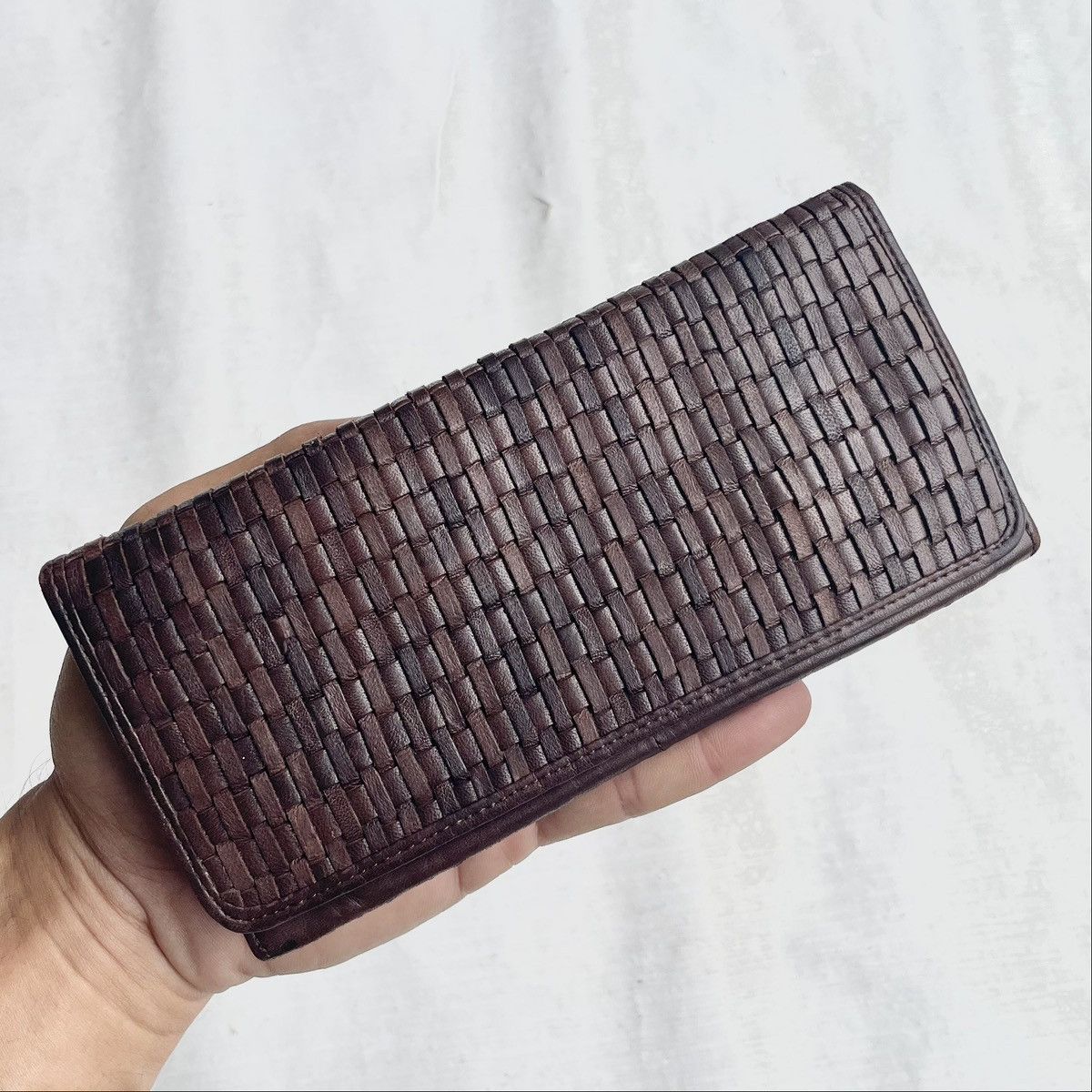 Leather Woven Leather Long Wallet Size ONE SIZE - 2 Thumbnail