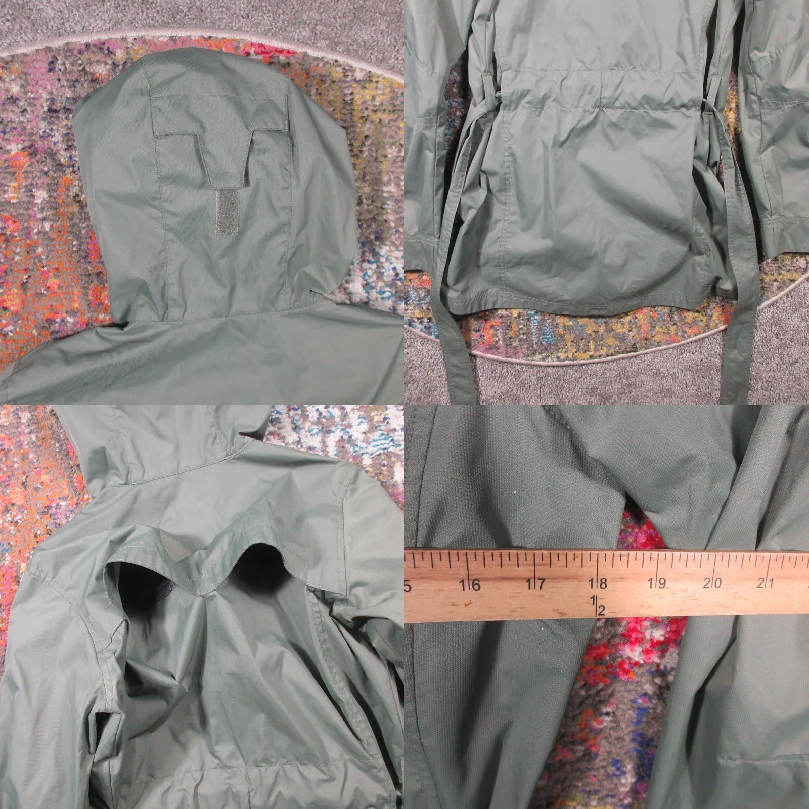 Vintage Columbia Women's Jacket Hooded Windbreaker Parka Zip Pockets Green Nylon Softshell Water Resistant Mid-Length Regular Fit Size M / US 6-8 / IT 42-44 - 8 Thumbnail