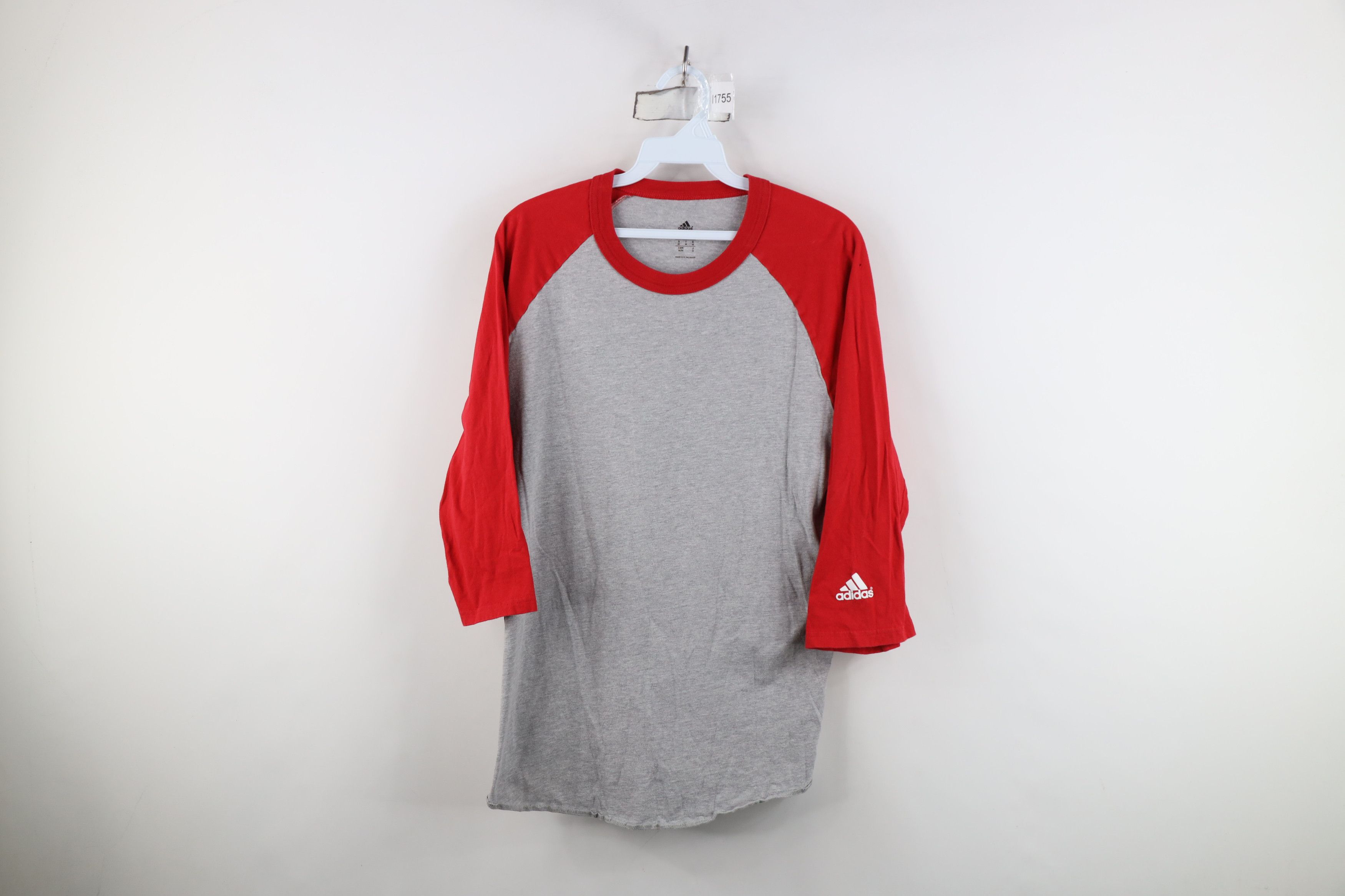 Adidas Vintage Y2K Adidas Block Baseball Raglan T-Shirt Gray Red Size US M / EU 48-50 / 2 - 1 Thumbnail