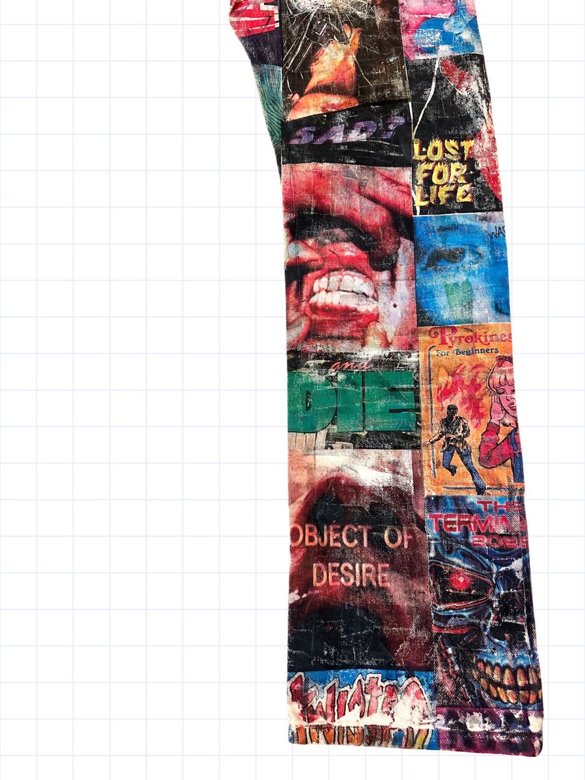 Designer × Vintage 1/1 Horror Printed Denim Size US 33 - 9 Thumbnail