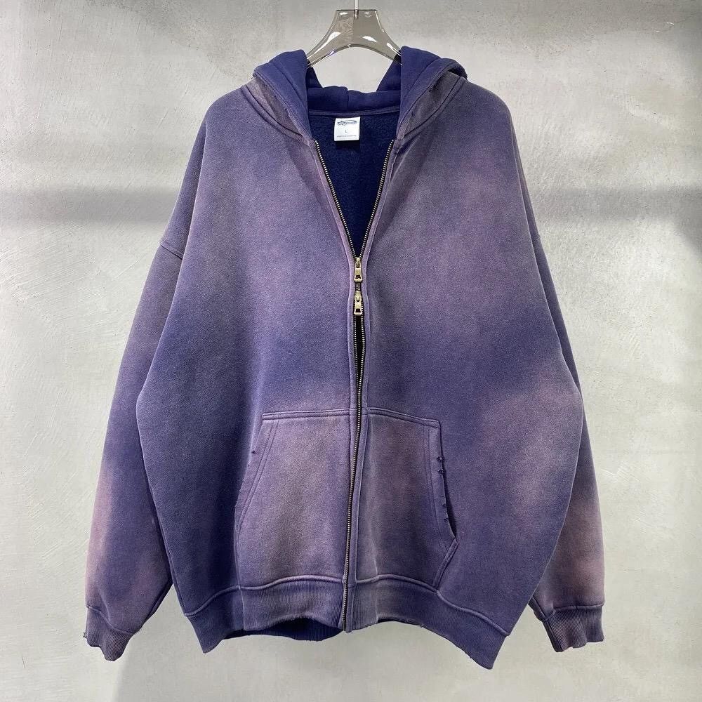 Japanese Brand × Vintage Red Batik Fleece Zippered Hoodie Size US L / EU 52-54 / 3 - 1 Thumbnail